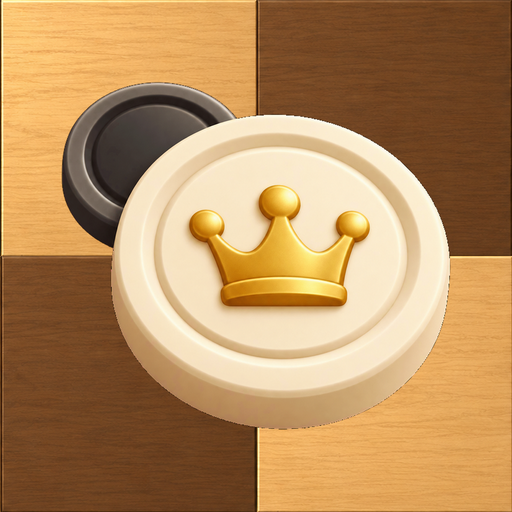 Kondavo app icon: a cream king piece with a gold crown on a wooden board