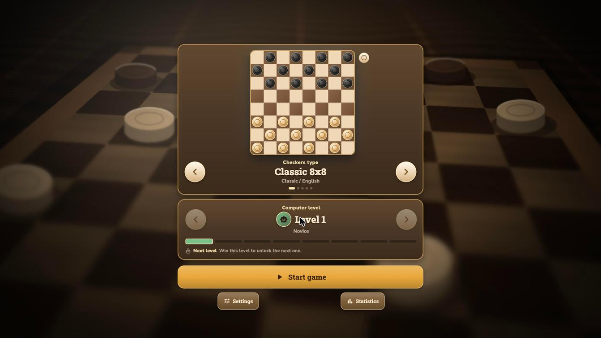 Screenshot of the game mode choice
